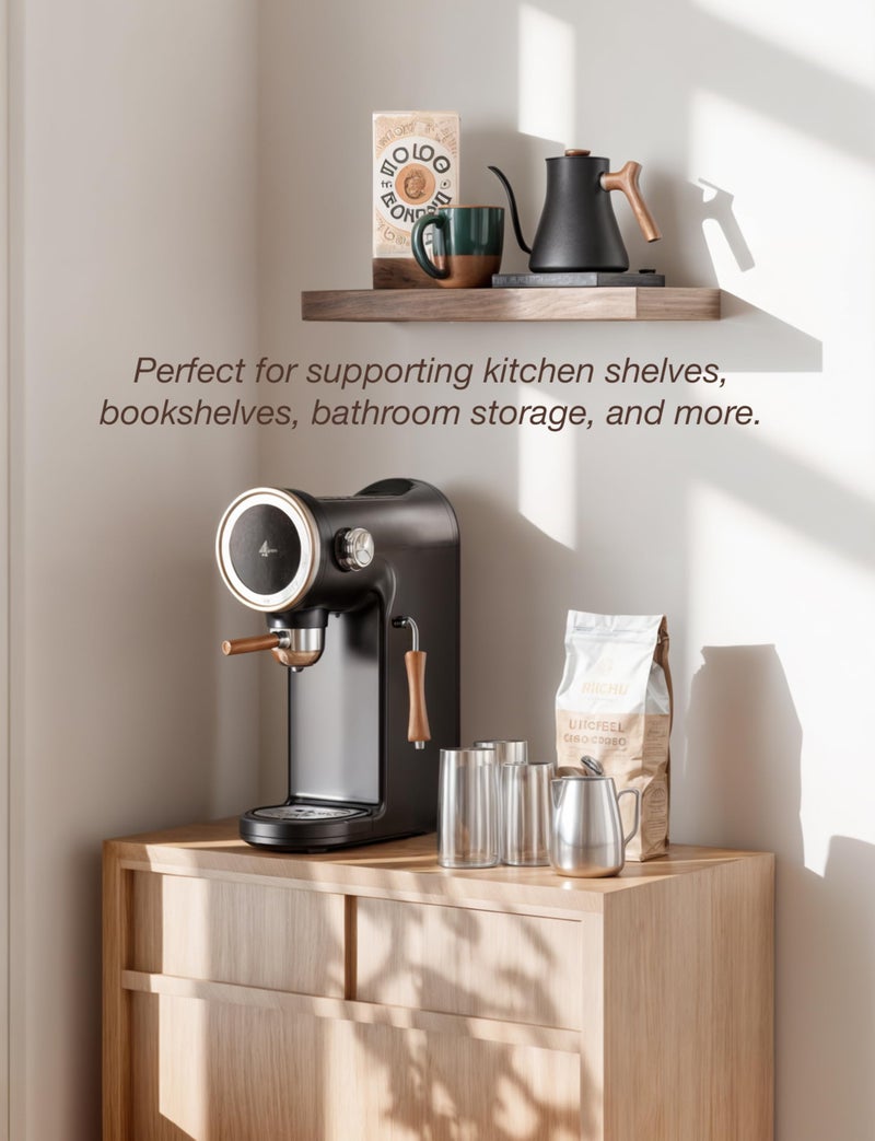 BATODA - 6" Floating Shelf Bracket (8 pcs) - Solid Steel Blind Shelf Supports - Hidden Brackets for Floating Wood Shelves - Blind Shelf Support â€“ Shelving Mounting Hardware Included (Pack 8) - Image 5
